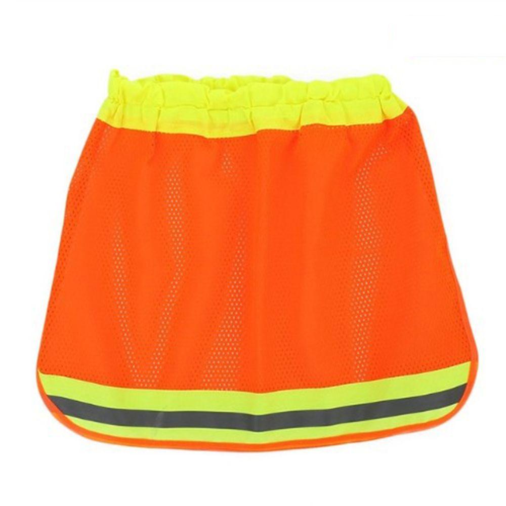 Sun Protection Reflective Stripe Neck Shield Safety Hard Hat Cap Sun Shade Workplace Safety Summer High Temperature Sunshade: Orange