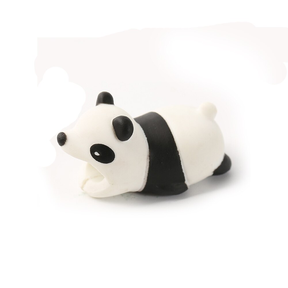 Cute Animal Bite USB Cable Protector Data Line Cord Protector Case Cable Winder Cover For iPhone X Android Charging Cable: Panda