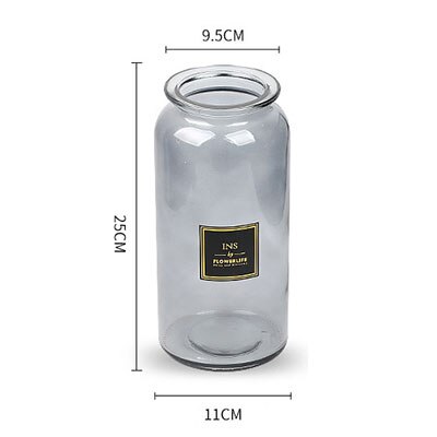 European Decoration Home Glass Vase Flower Vase Flower Arrangement Hydroponic Tabletop Vase for Flower Decoration: Gray A-L