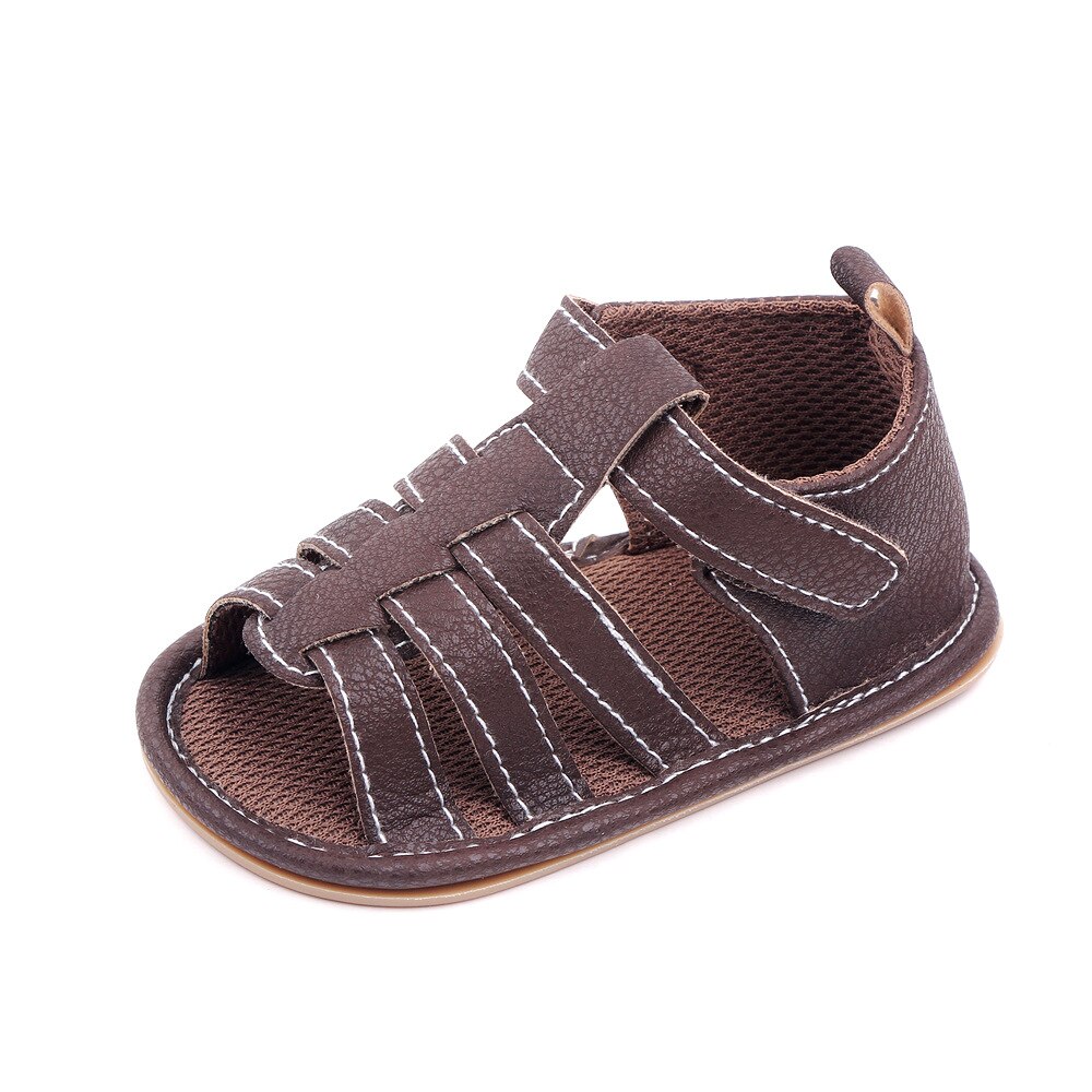 Kleinkind Baby Junge Sandalen Kleinkind Sommer Schuhe Neugeborenen Gummi Sohle Schuhe für 1 Jahr alt gehen Trainer Geburtstag: Braun / 7-12 Monate