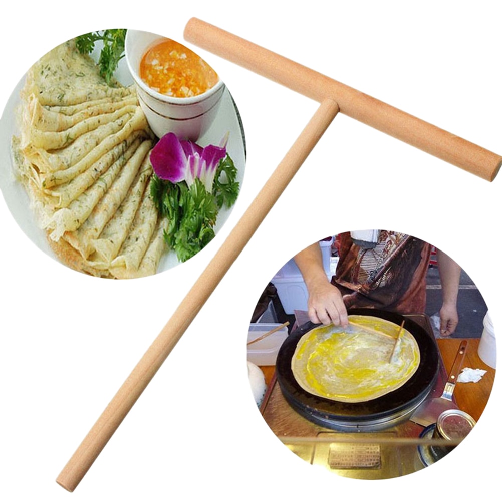 5 stk/parti gjør-det-selv-crepe maker pannekakerøre tresprederpinne hjemmekjøkkenverktøysett