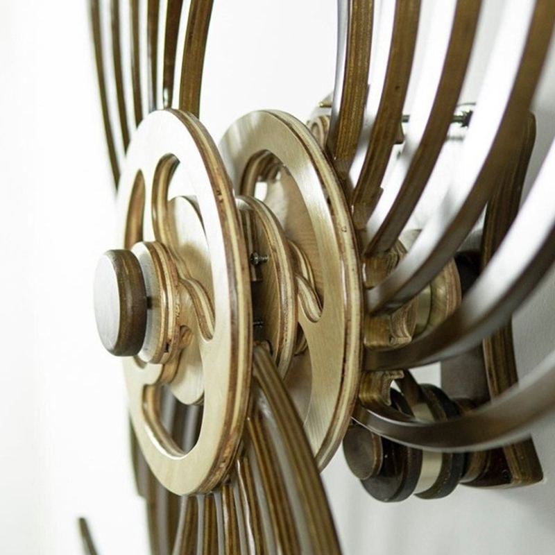 Retro 3D Handmade Wooden Windmill Reversal Statue Rotating Sculpture For Garden Decorations