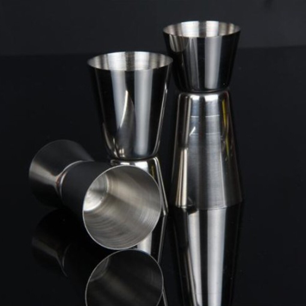 15/30ml Dual Head Measuring Glass Bar Kitchen Wine Beer Cocktail Mixing Cups Stainless Steel Jug