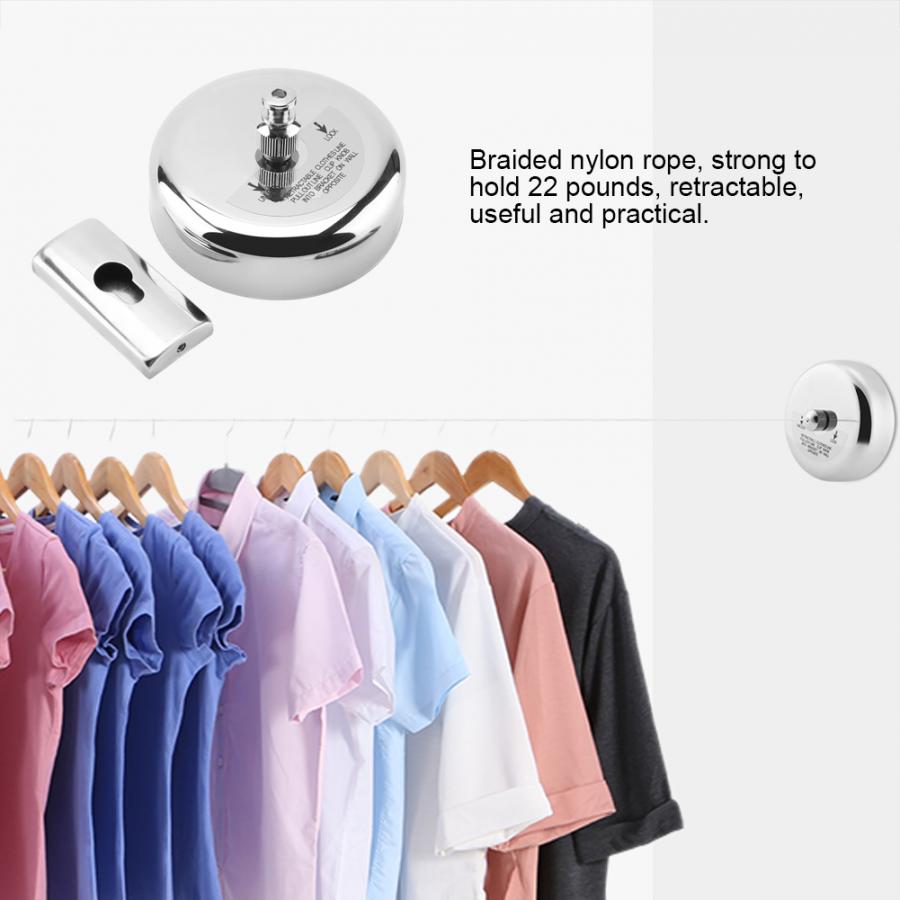 Stainless Steel Clothesline Retractable Clothes Line Dryer Indoor Outdoor Laundry Single Clothesline Clothes Drying Line 2.8m