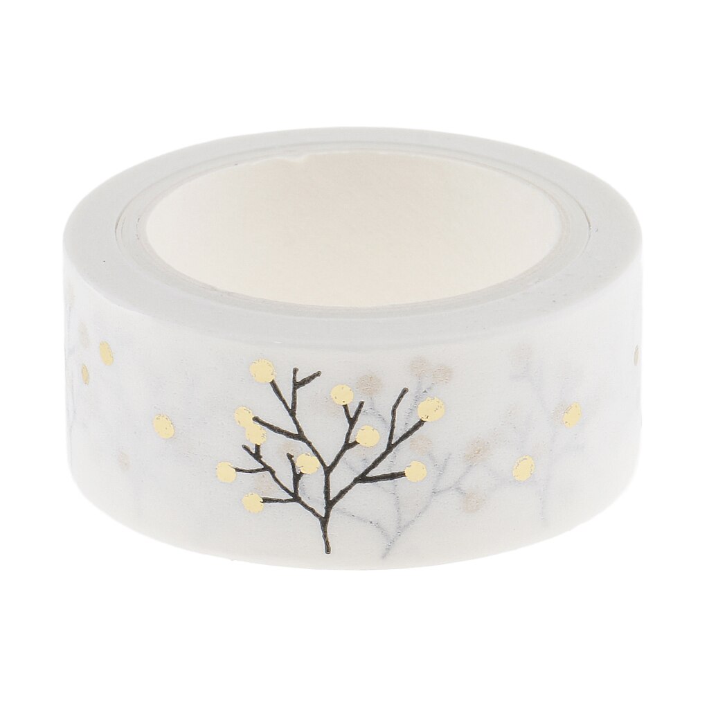 5 Meters/ Roll DIY Gold Flower Washi Tape Decorative Sticky Paper Masking Tape Self Adhesive Tape Scrapbooking Tape Planner