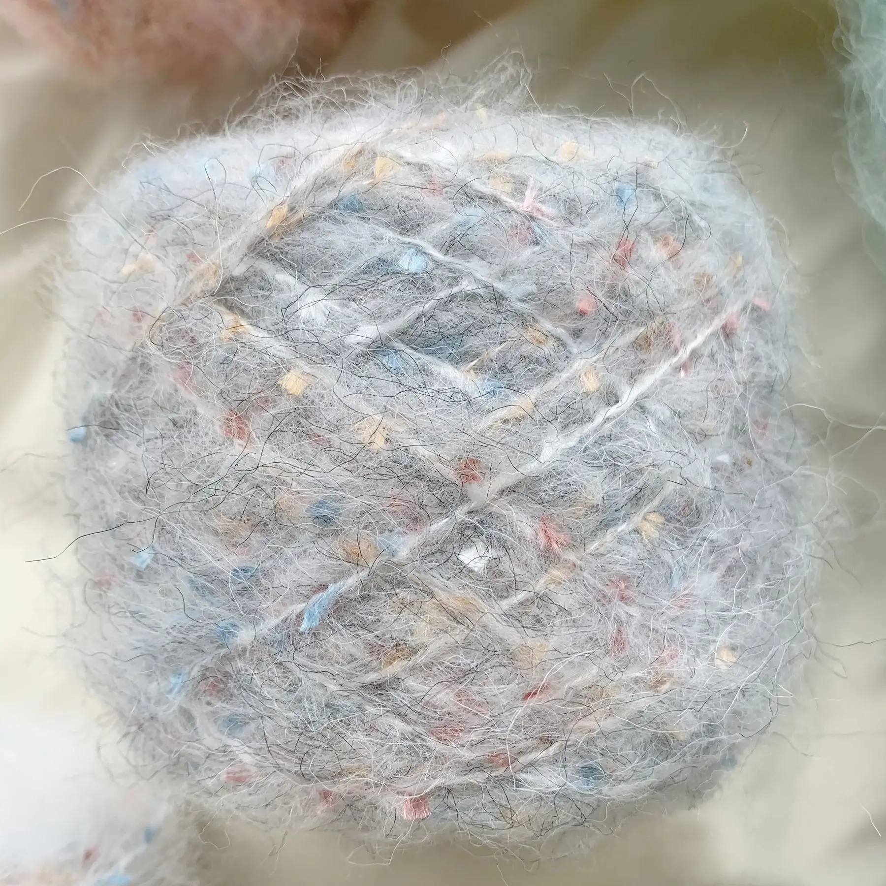 Hilo de mezcla de Mohair para tejer a mano, hilo de lana de Gypsophila mezclado, costura DIY, bufanda, suéter, sombrero, hilo de ganchillo, 50g por rollo: Castaño