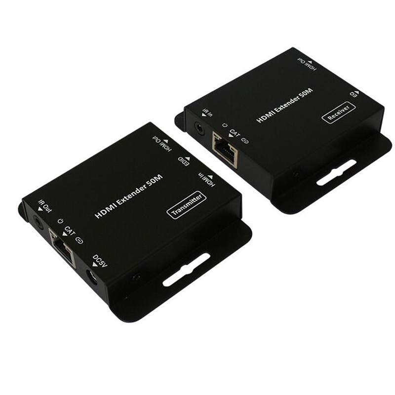 2-port HDMI extender IR POE cat5/6 cable( HDMI ethernet extender+HDMI Loop) 1080P with power adapter up to 50M