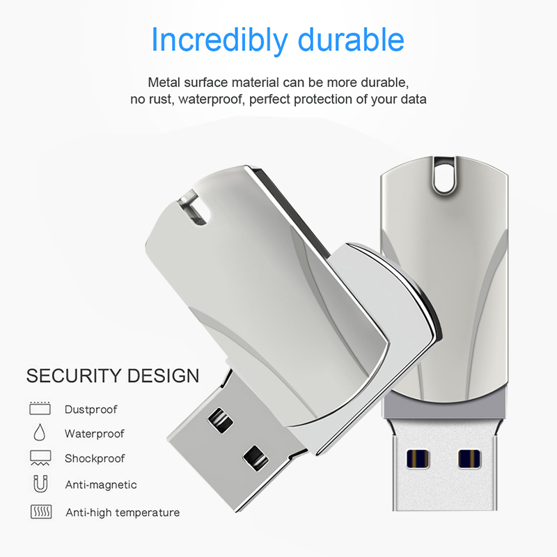 флешка usb 32GB Flash Drive 16GB 8GB Memory Stick Metal Jump Drive Swivel Pendrive Portable 64 128 GB cle usb 2.0 Pen Drives