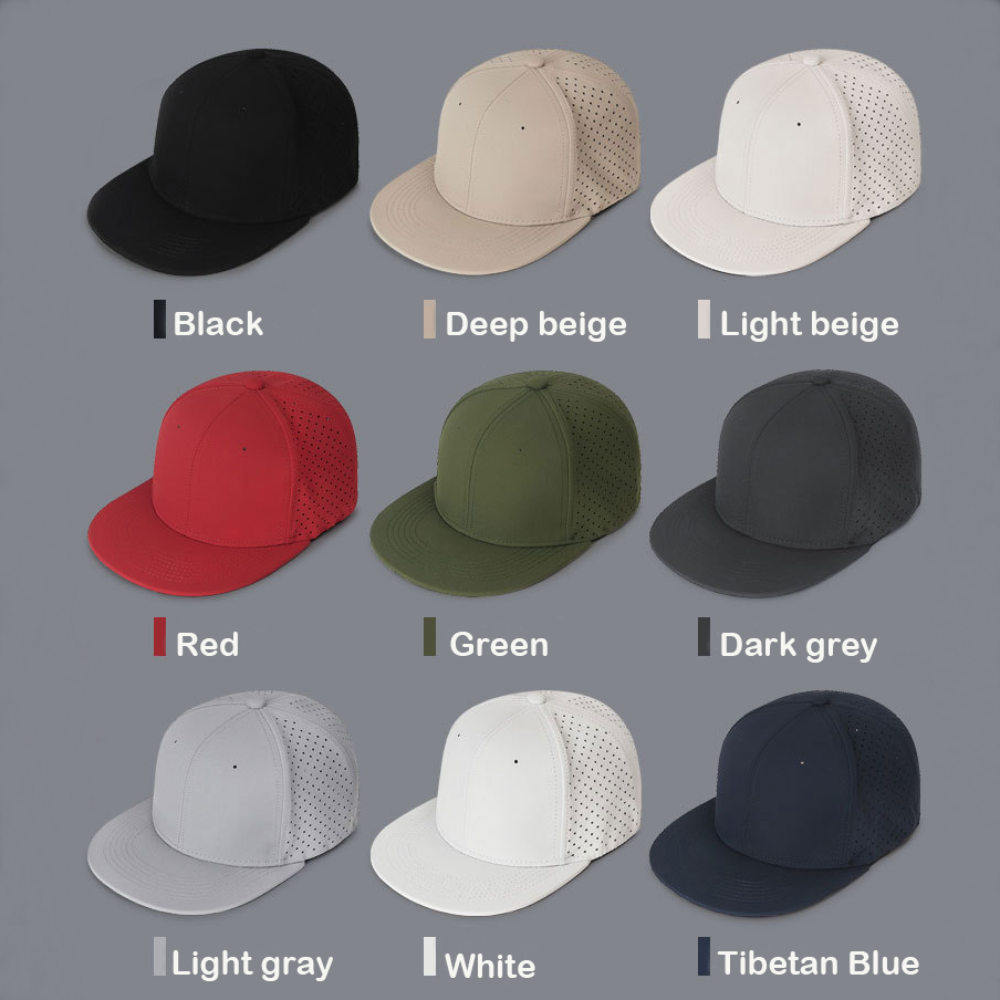 Full Closed Heren Baseball Cap Causal 6 Panelen Trucker Hoed Ademende Effen Hiphop Hoed Platte Rand Stretchy Caps