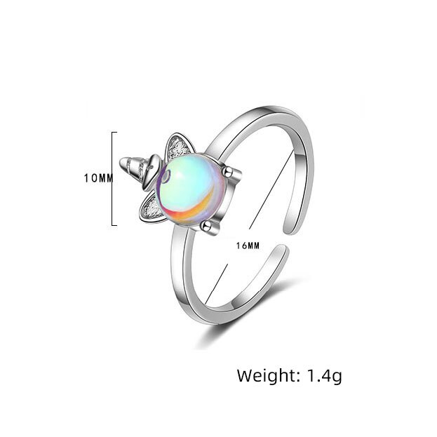 Foxanry 925 sterlina Argento Creativo unicorno Anello di Barretta per Le Donne Nuovo Terndy Strass anelli di Fidanzamento Dei Monili Fatti A Mano