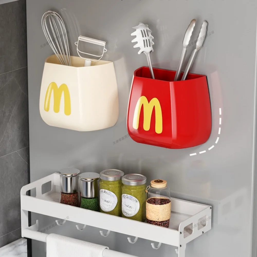 Conteneur de rangement de cuisine, boîte de rangement magnétique pour réfrigérateur, sans trou, mural, décoration de maison, articles de cuisine, aimant