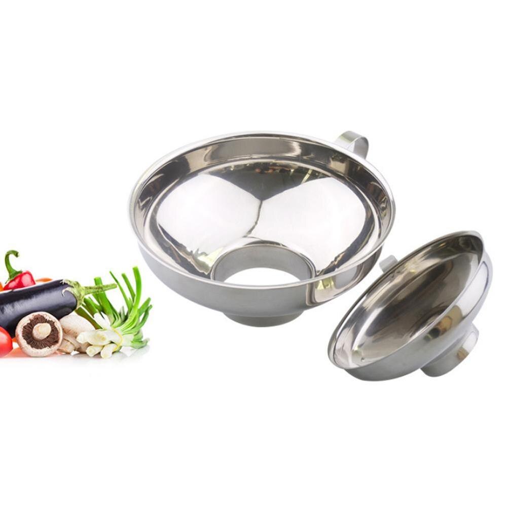 Stainless Steel Wide Mouth Funnel Salad Sauce Large Funnel Jam Multifunctional Thickening Leakage Household Oil Funnel Diam P5W9