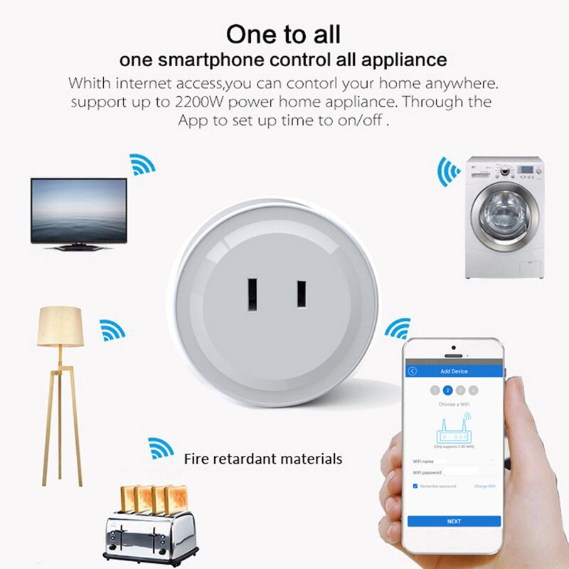 Newest Japanese Specifications Mini Wifi Smart Socket Plug APP Remote Control Socket Voice Timing Smart Socket JP Plug