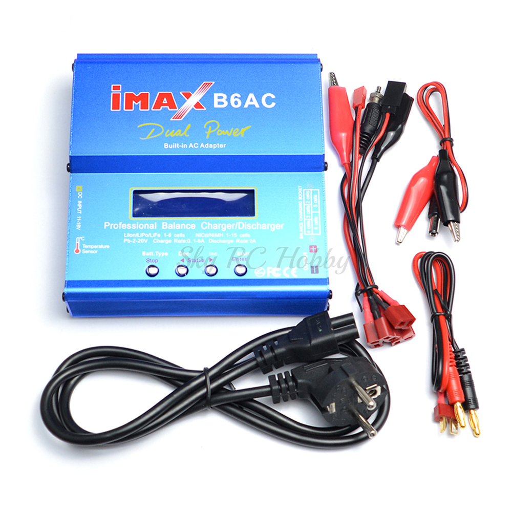 IMAX B6 AC B6AC Lipo NiMH 3S RC bilancia batteria caricabatterie/Scaricatore + B6AC Europeo Cavo di Alimentazione Universale cavo di alimentazione EU / noi