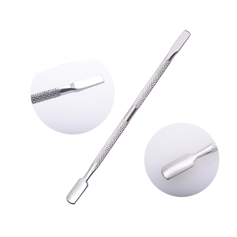 4 Uds cuchara para cutículas eliminador de cutícula de uñas de acero inoxidable eliminador de cutículas la piel muerta empujar manicura herramienta de cuidado de uñas