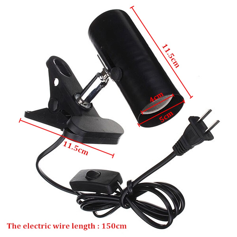 Reptile UVB/UVA Bulb Ceramic Lamp Holder Clip Clamp Lamp Fixture for Turtle Lizard Fish Heat Lamps Habitat Lighting Holder Stand
