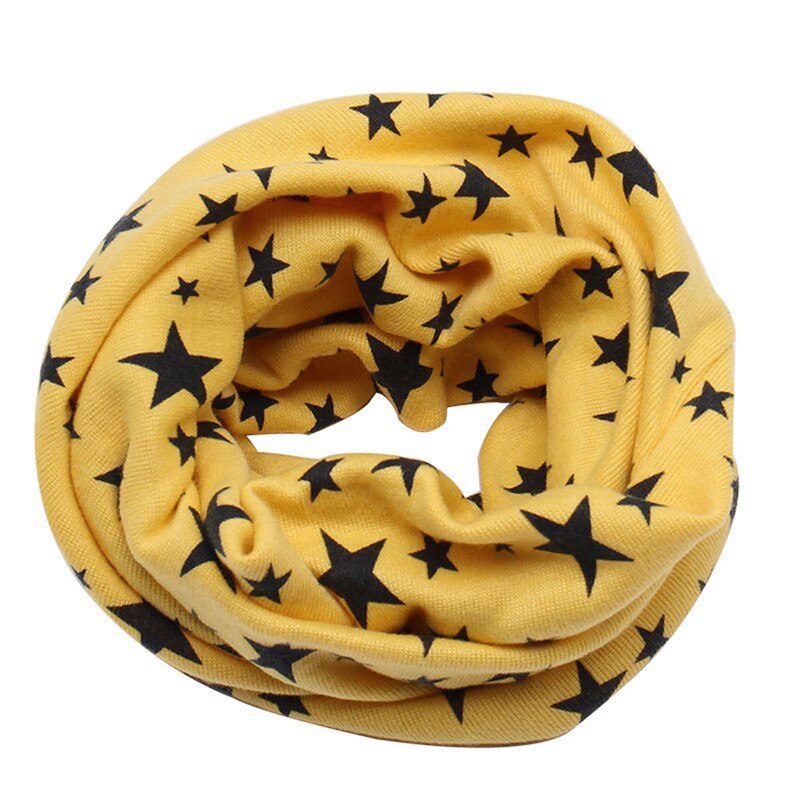 Crianças casuais Bebê Menina Menino Inverno Quente Lenço de Algodão Crianças Unisex Envoltório Pescoço Lenços Estrelas Imprimir Xaile do Lenço Lenço 1 pcs 2-10Y: YELLOW