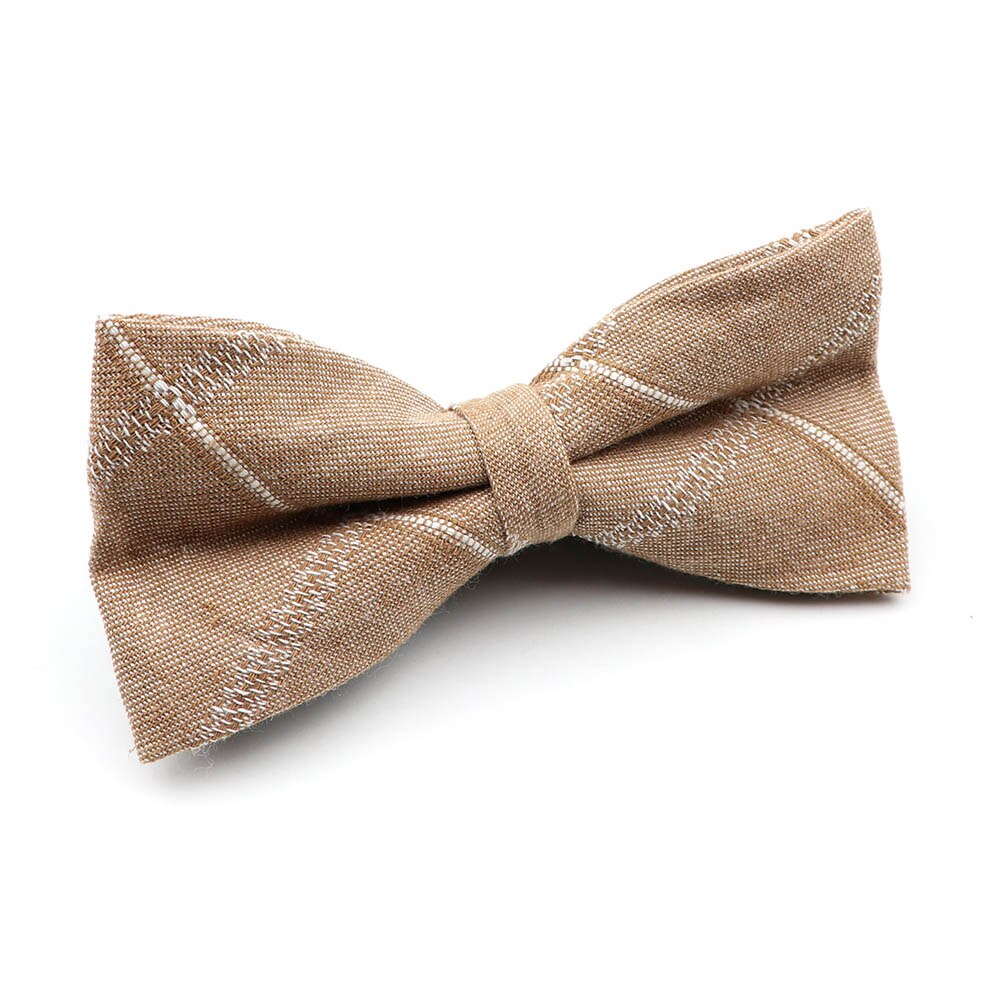 100%  bomuldsstribet plaid brun grågrøn herre butterfly klassisk skjorte tilbehør butterfly casual jakkesæt ung: 5