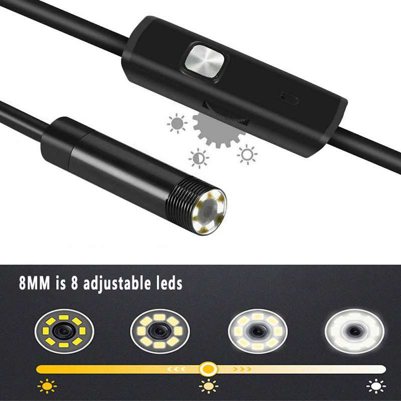 Caméra endoscopique 1080P, 720P, serpent, tuyauterie industrielle, Endoscope, Inspection de voiture, 3 en 1, pour Android, Pc, Usb, Type C