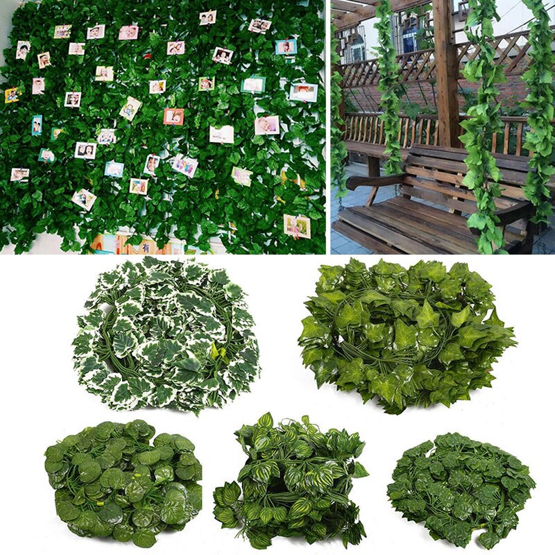 2m sztuczna kiedykolwiek zielona roślina sztuczny bluszcz liściasta winorośl ciąg wesele sufit impreza dekoracje