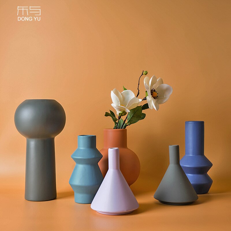 Gedroogde Bloemen Versierd Met Vazen Eenvoudige Vaas Keramische Woonkamer Home Decoraties Vazen Voor Decoratie Vaas Decoratie