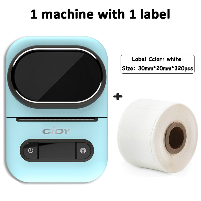 portable photo printer label printer sticker Pocket Bluetooth Handheld Thermal label Printer for Phone Android and IOS: 30x20mm and printer