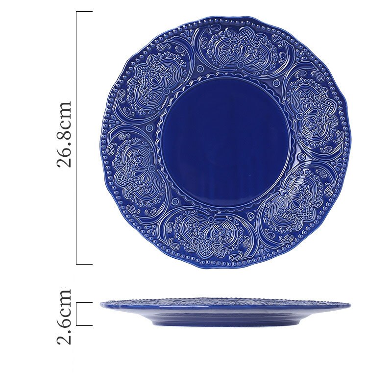 Assiettes en céramique style Baroque, vaisselle de cuisine en Relief français, vaisselle de bureau rétro: D-1