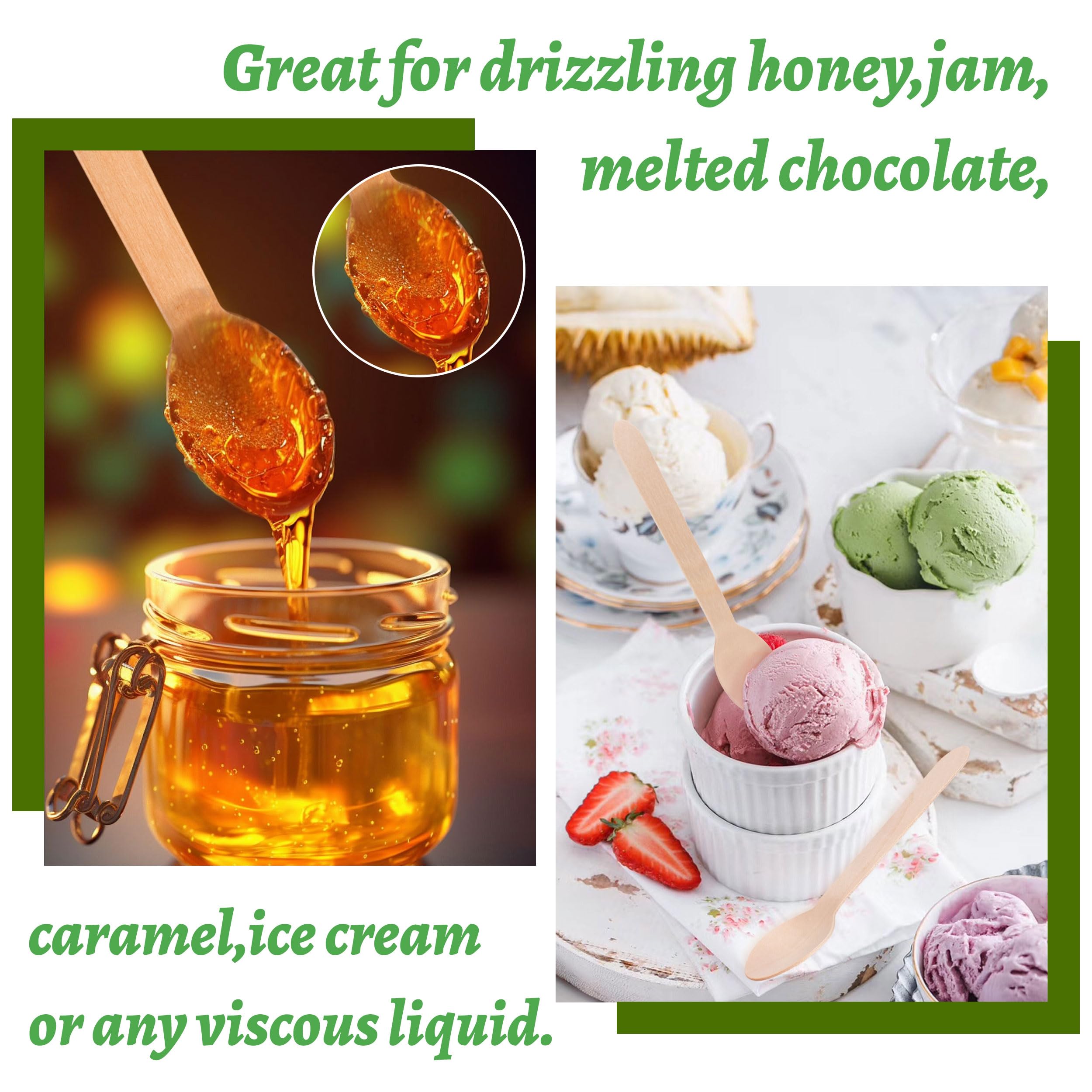 Cucharas de madera desechables para degustación de muestreo, yogur, helado, tenedores de postre, vajilla para de boda, cuchara de madera, 50/100 Uds.