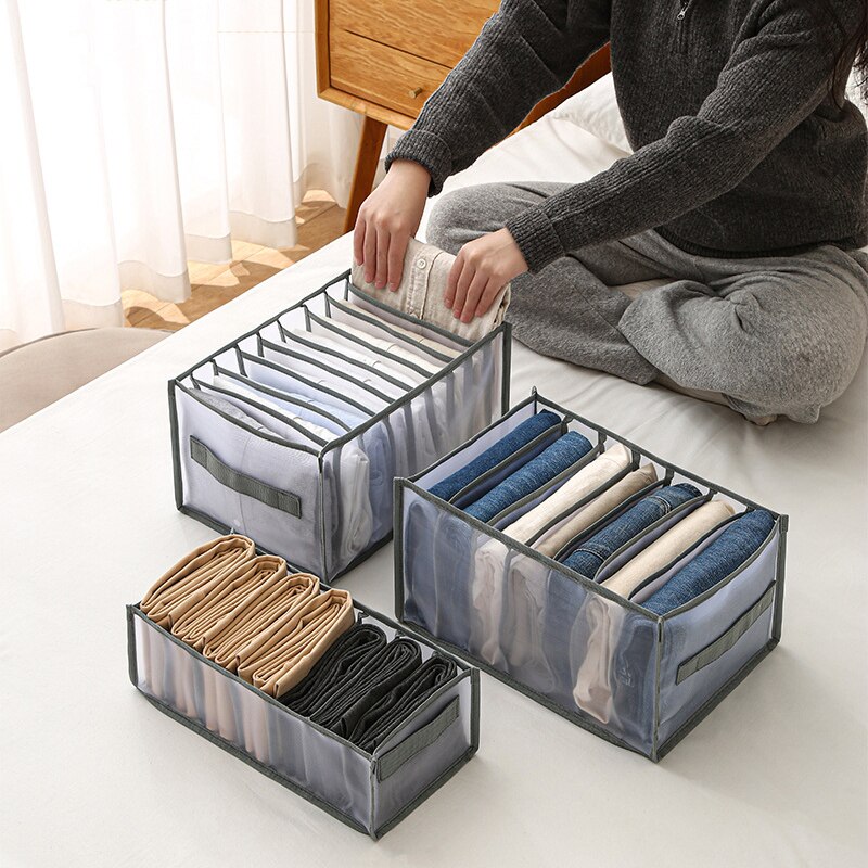 Foldable Cloth Organizer Closet Drawer Organizer With Divider Jeans Leggings Underwear Socks Storage Box Wardrobe Pants Storage