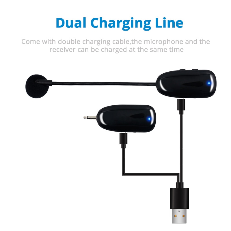 Mini 2.4G Wireless Microphone Systems Speech Headset Megaphone Mic For Computer PC Loudspeaker Teaching Tour Guide