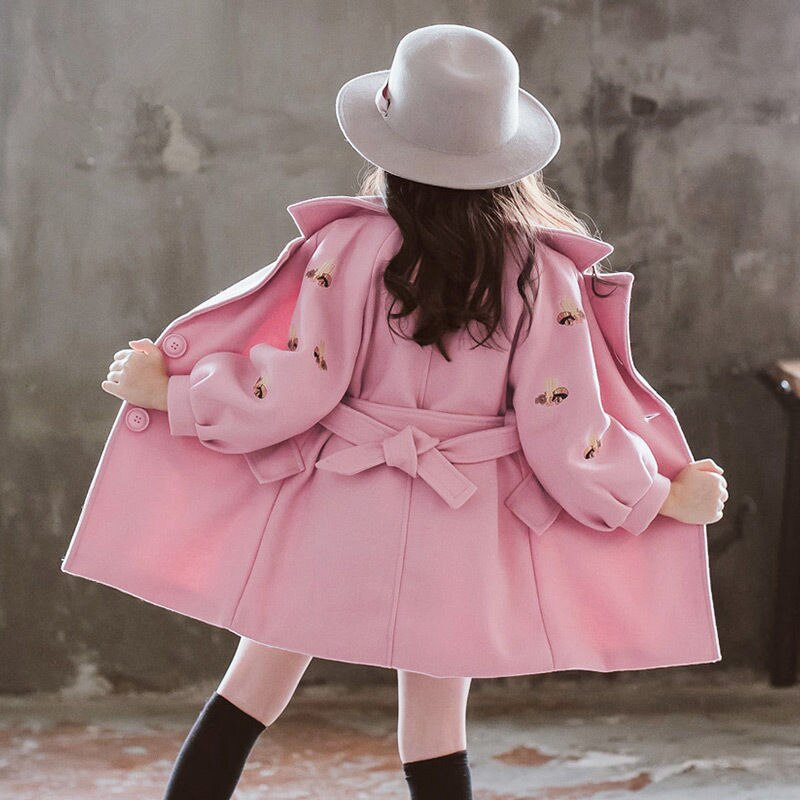 filles laine manteau automne et vêtements d'hiver nouvelle coréenne commerce extérieur enfants automne et hiver manteau de laine