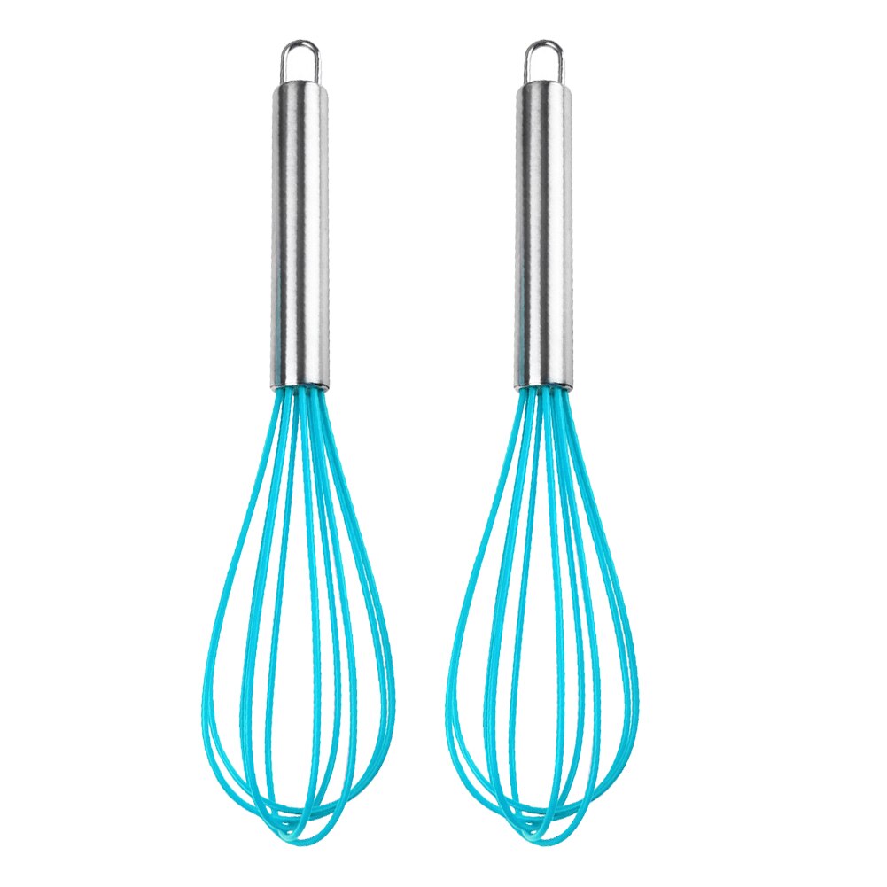 2pcs Cooking Utensils Baking Silicone Whisk Durable Heat Resistant For Kitchen