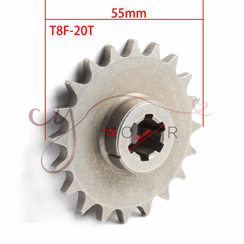 Tannhjul foran  t8f 11 14 17 20t 20 tannhjul til 47cc 49cc minimoto minisykkel moped scooter zz: 20t