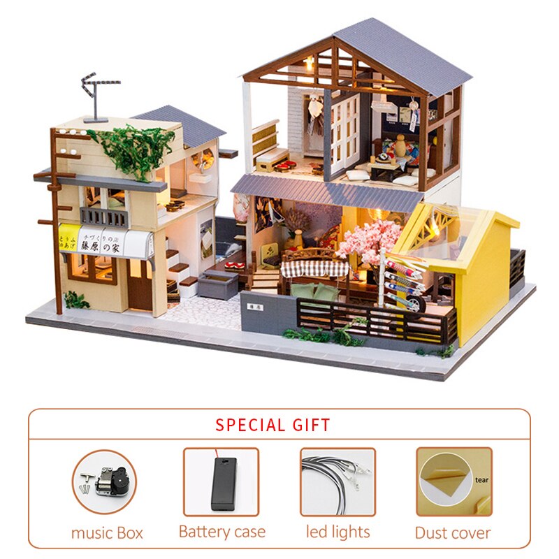 Bricolage maison de poupée Miniature Kit maison de poupée meubles 1:24 3D à la main en bois modèle Vintage assemblage jouets d'anniversaire pour les enfants: M