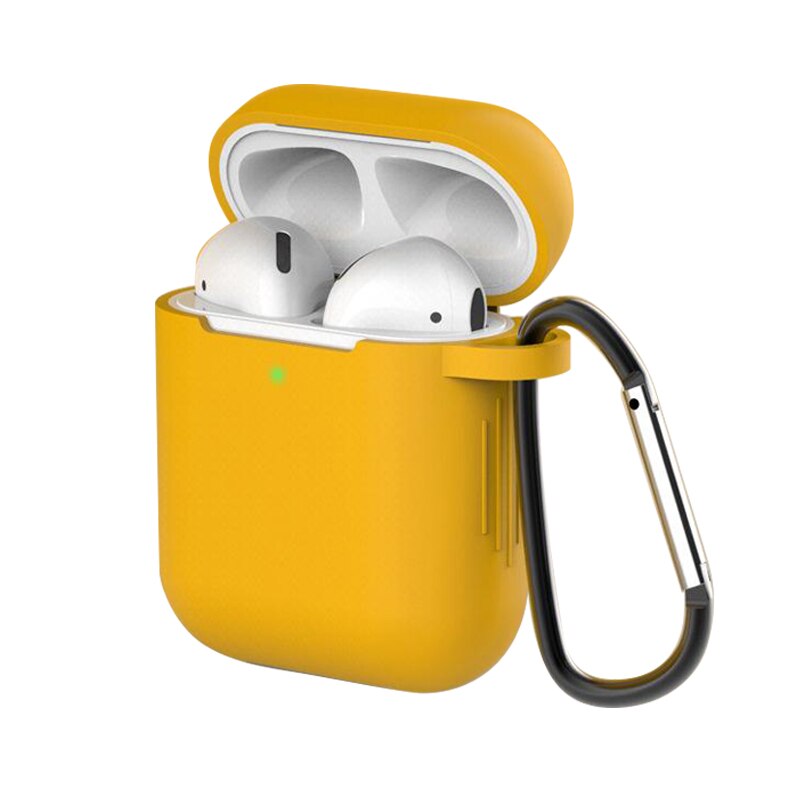 Krzemu skrzynka dla Apple Airpods 1/2 pokrywa ochronna słuchawka Case słuchawki przypadki ochronne dla Apple Airpods 2/1 okładka: Light orange