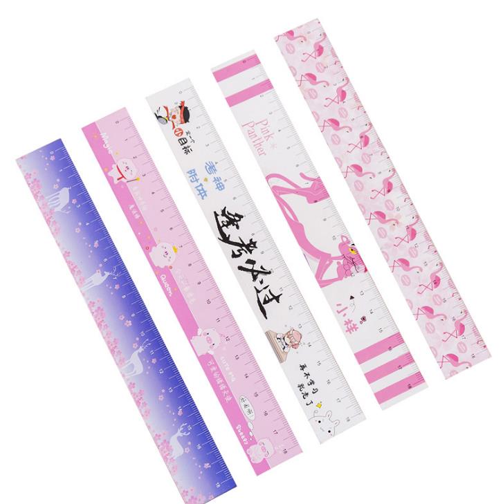 1 piezas de 18cm imán unicornio Flamingo Pantera Rosa Sakura cerdo directamente los gobernantes flexible de herramienta de dibujo de papelería