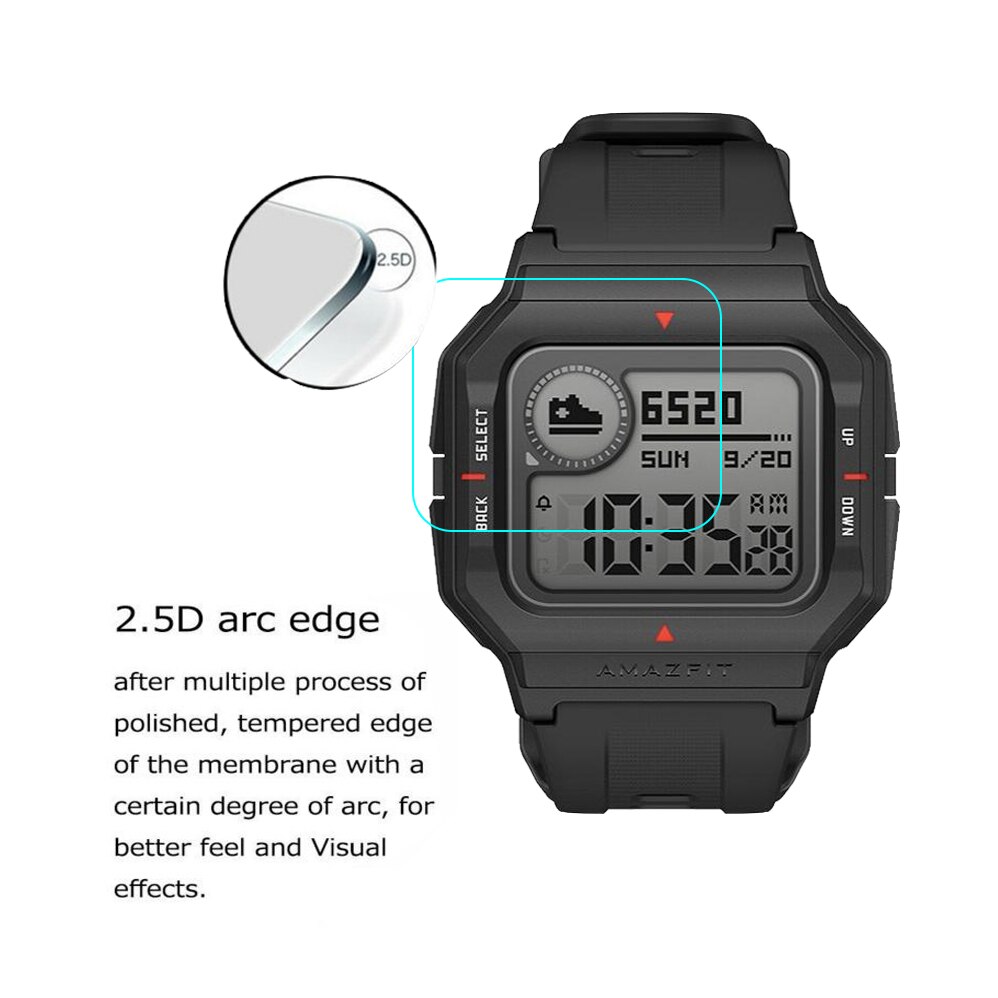 2Pcs 9H Anti-Kras Glas Voor Huami Amazfit Neo Smart Horloge Screen Protector Film Voor Amazfit Neo 2.5D Hd Helder Gehard Glas