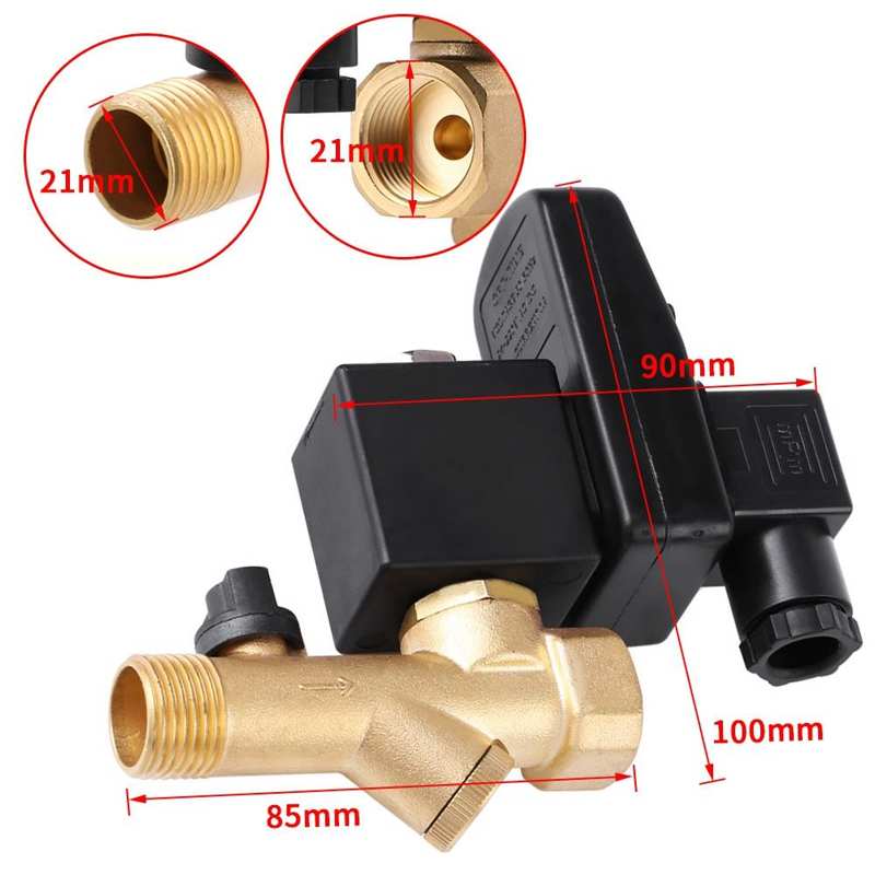 G1/2 DN15 Automatic Electronic Timed Drain Valve for Air Compressor Condensate Management Electric Magnetic