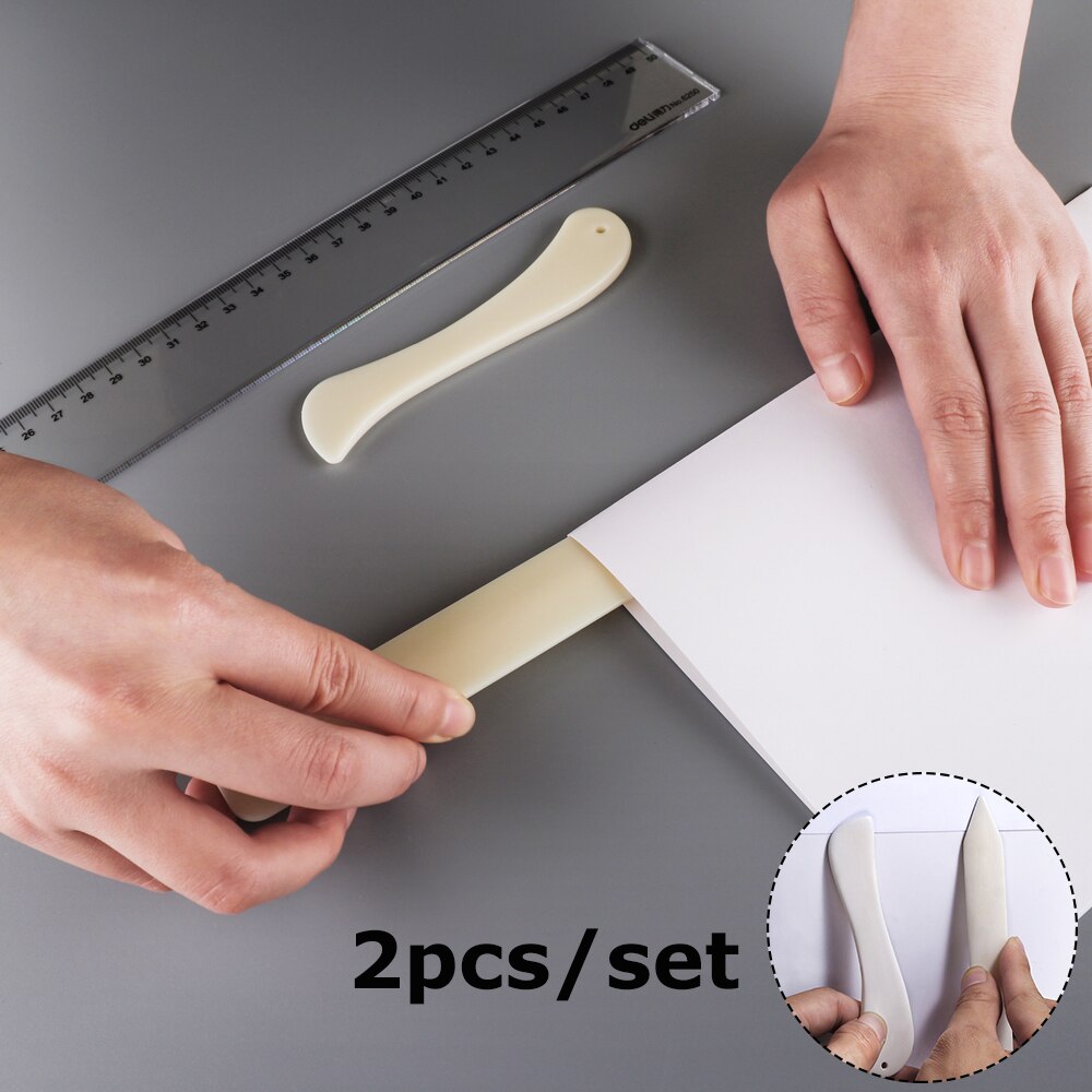 2pcs/set Folder Paper Creaser Tool Bone Folder For Scoring Folding Creasing Paper Handmade Craft Accessories 2022
