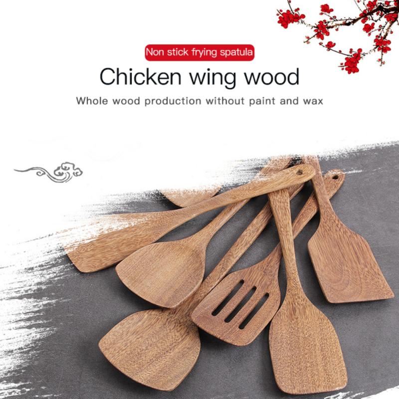 Natuurlijke Houten Servies Lepel Pollepel Turner Lange Rijst Vergiet Soep Skimmer Koken Lepels Scoop Keuken Tool Set