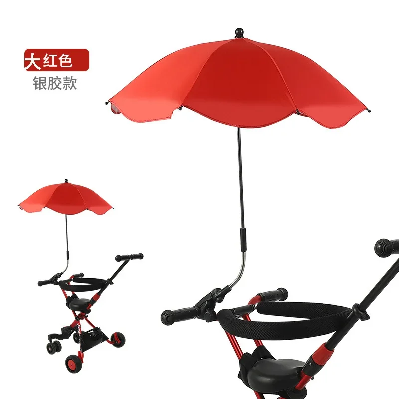 Universele Baby Auto Kinderwagen Paraplu Verstelbare Schaduw Paraplu Uv Zonnescherm Voor Kinderwagen Accessoires Zonneklep Draagbare Parasol Items: WHITE
