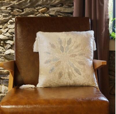 Coussin en velours avec strass noirs, oreiller de luxe, pour canapé, voiture, diamant: A