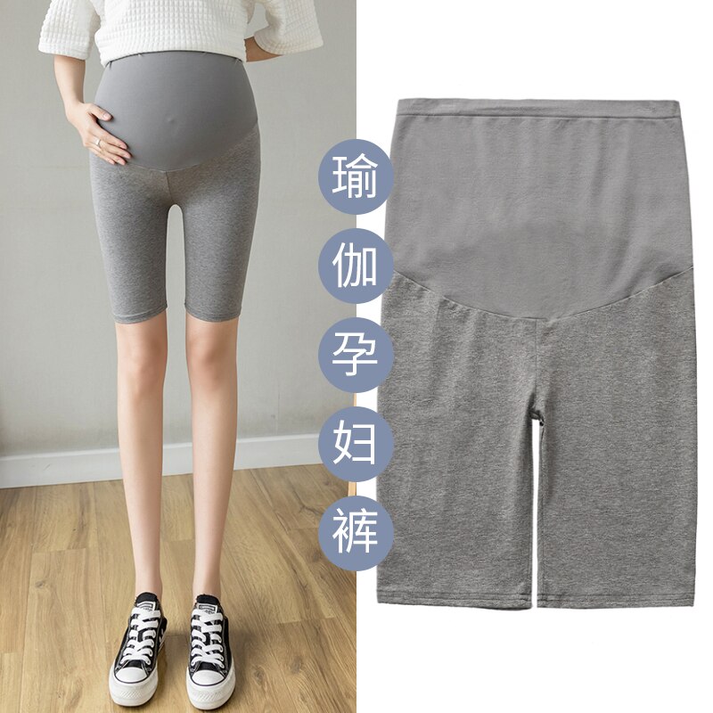 Mallas de maternidad delgadas de algodón para mujeres embarazadas, pantalones cortos deportivos informales para Yoga, vientre, Verano