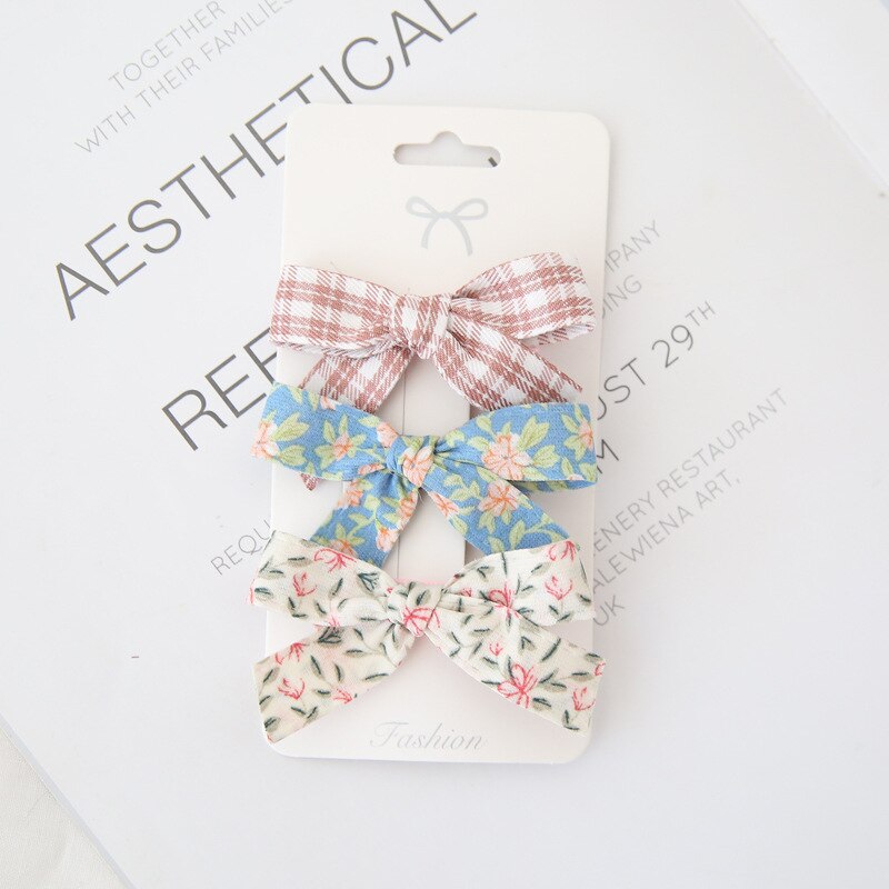 3 sztuk/zestaw nowy łuk włosy dziewczynki klipy pled kropka tkaniny Bowknot dzieci spinki kwiat Barrettes dla dzieci...: 6