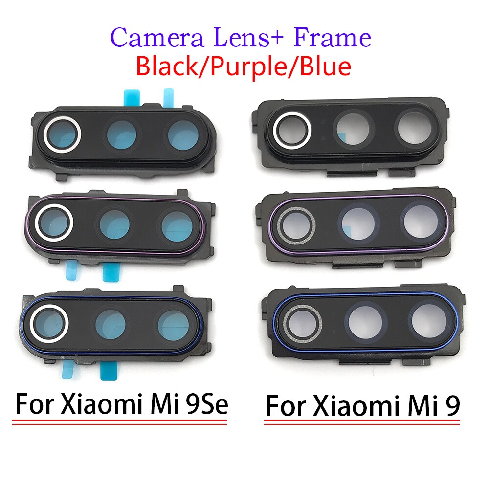 Tylna szyba aparatu dla Xiaomi Mi 6 Mi6 M6 Mi 8 Mi8 Mi 9 Mi9 Lite SE tylna kamera szklany obiektyw z ramką dla Redmi Note 8 Pro