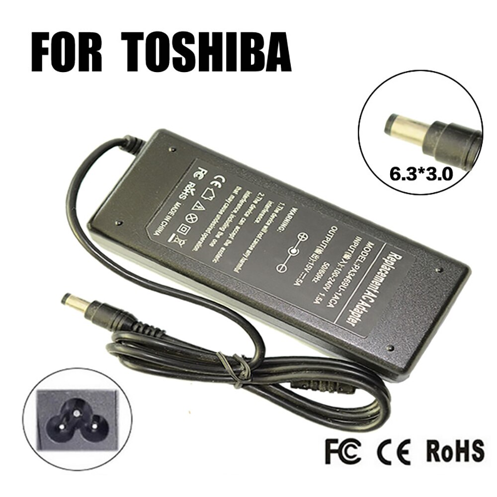 15V 5A 6.3*3.0MM 75W Replacement For Toshiba PA3201U-1ACA PA3083U-1ACA PA3283U-1ACA PA2301U-1ACA Laptop AC Charger Power Adapter