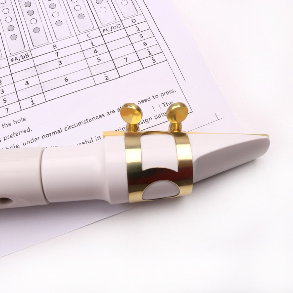 8-Hole Pocket Saxophone Sax Mini Saxophone Portable Little Saxophone Straight Port Woodwind Instrument (White)