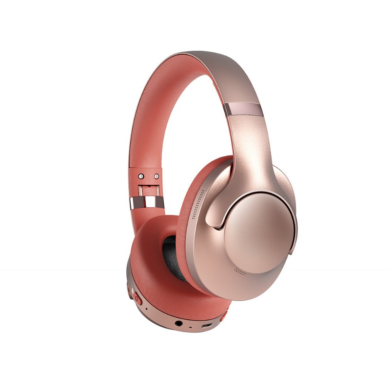 2025 novos fones de ouvido Bluetooth sem fio montados na cabeça com alta qualidade de som e fones de ouvido estéreo de redução de ruído ativo: Vermelho