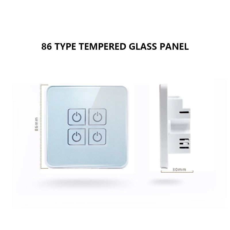 ZIGBEE Tuya EU Standard 4 Gang Smart Touch Switch Tempered Glass Panel Wall Light Switch Work With Alexa Google Home