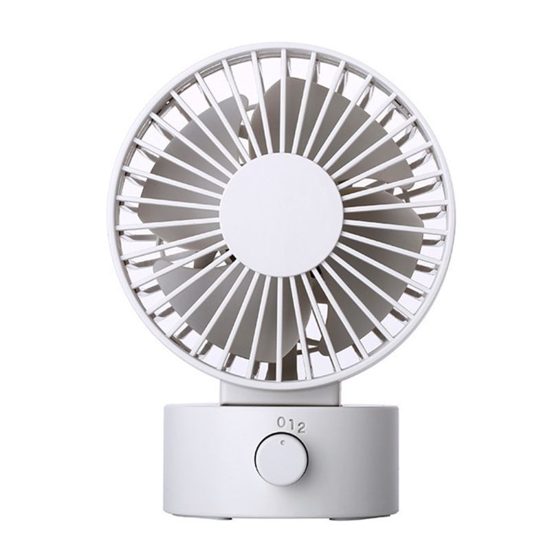 Desk Fan Noiseless USB Fan Cooling Fan with Adjustable Head, Double Fan Blades, 2 Speeds, Mini Size Desktop Fan: white